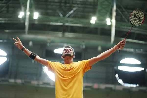 badminton victory celebration